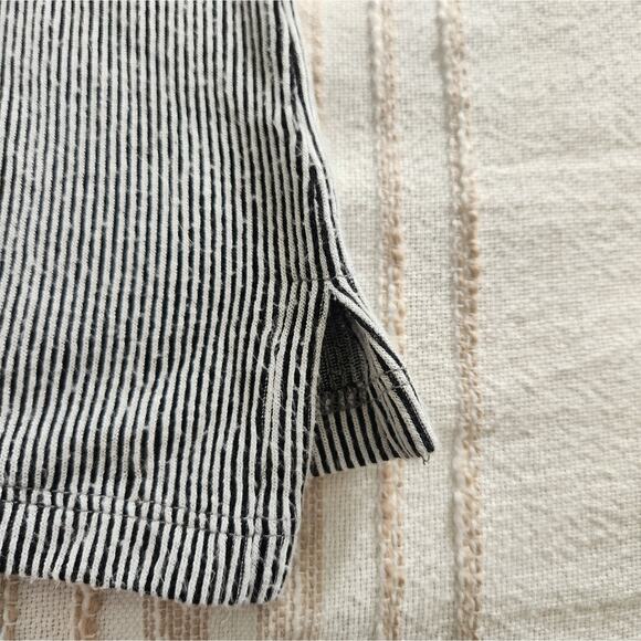 Striped black white Christian Siriano Blouse short sleeve top small - Picture 6 of 9